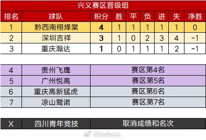 根据中冠组委会公告和足协决定，四川青年竞技被取消了成绩和名次