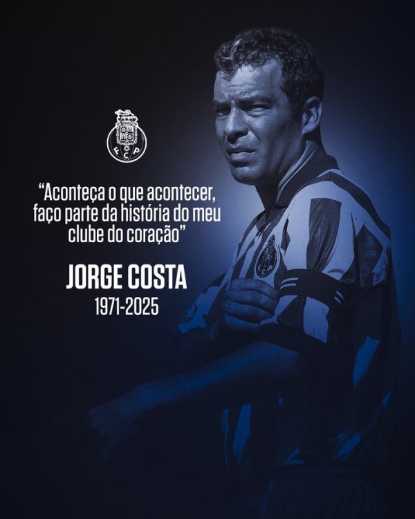 🙏波尔图官方哀悼科斯塔：你是领袖、领队  、楷模，永别了