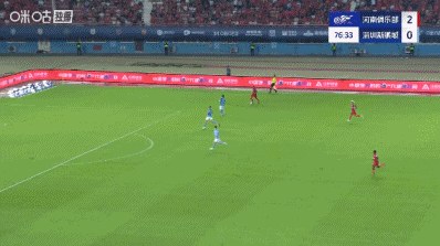 赛事  第77分钟，阿奇姆彭乱战中破门完成双响，河南3-0领跑  新鹏城