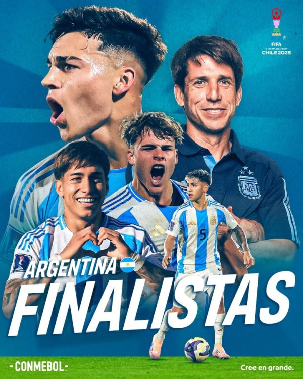 阿根廷世青赛淘汰赛未失一球，若决赛零封取胜将成为历史第二队