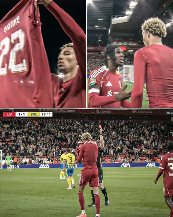 驱逐  惹的祸？埃基蒂克染红后1停1杆位2后备  ，3场0球0助利物浦全负