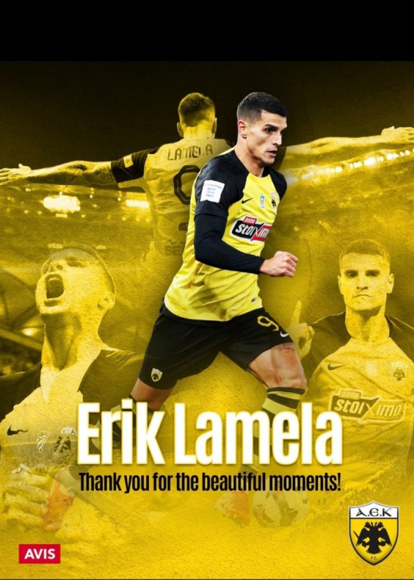 雅典AEK官方宣布与33岁拉梅拉解约，感谢其为球队贡献的出色  瞬间