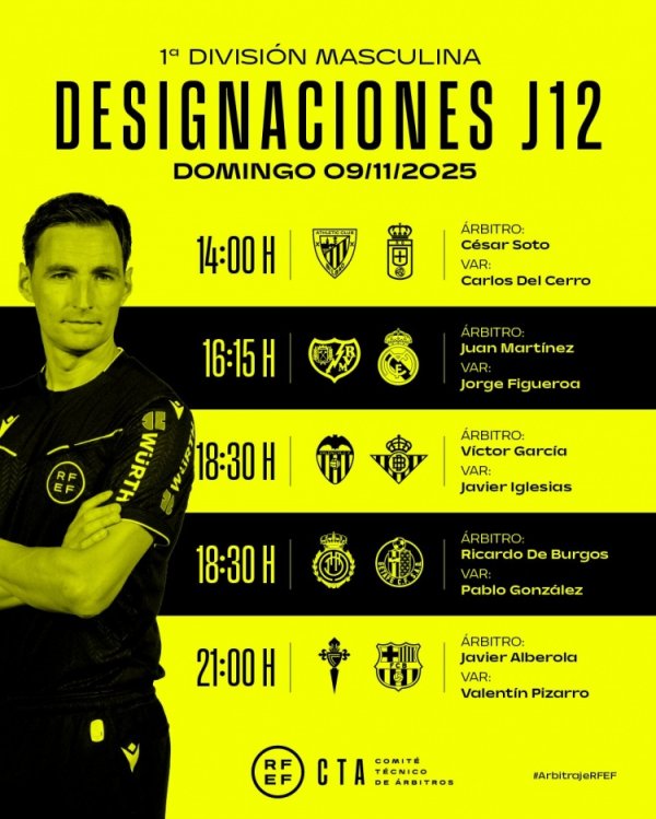 西甲裁判安排：胡安-马丁内斯执法皇马，罗哈斯执法巴萨