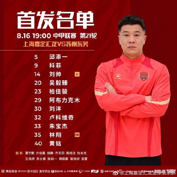 上海嘉定汇龙VS苏州东吴杆位阵形    已出！